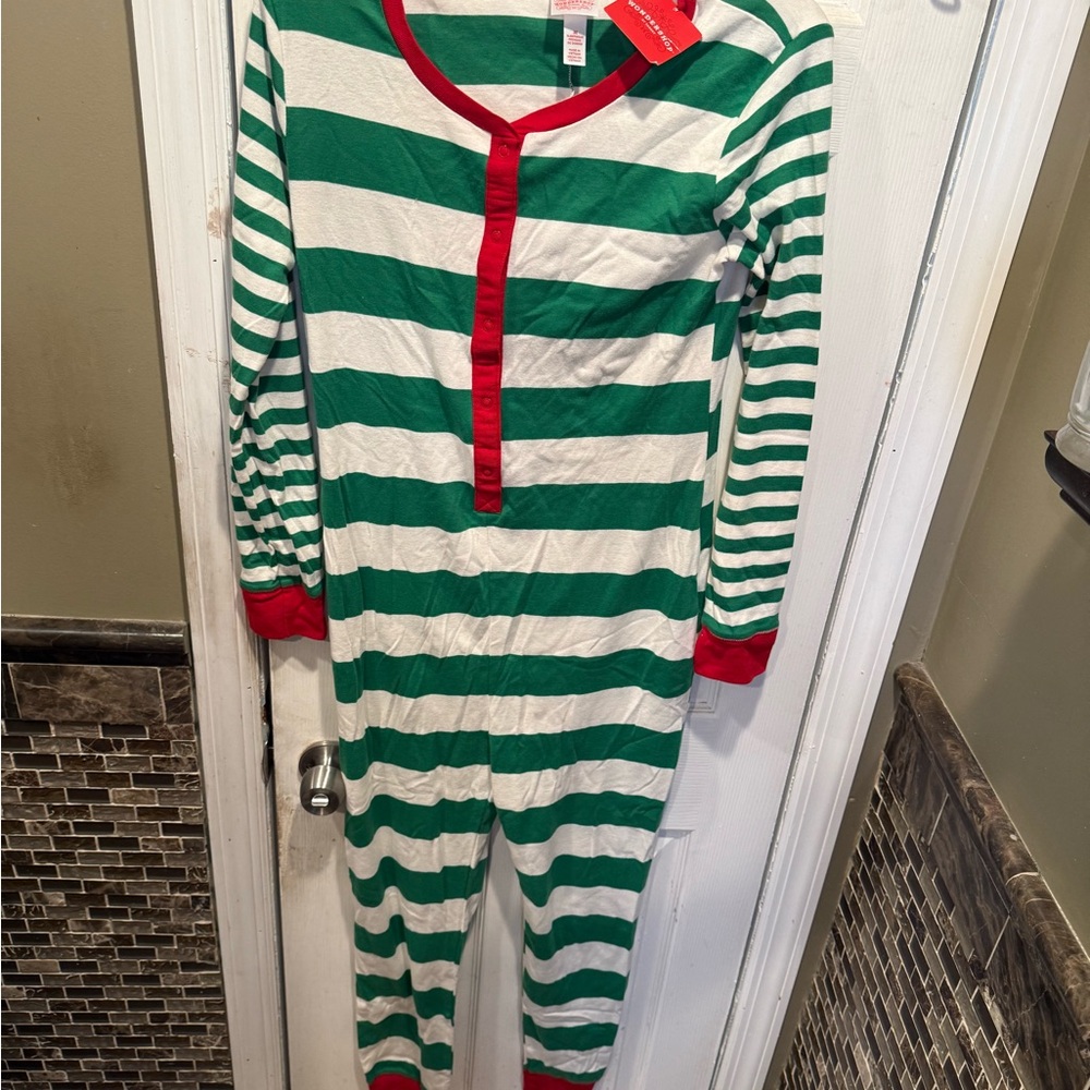Wondershop Festive Green and White Pajama Onesie